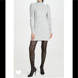 WAYF Lola Puff Sleeve light gray Sweater Dress